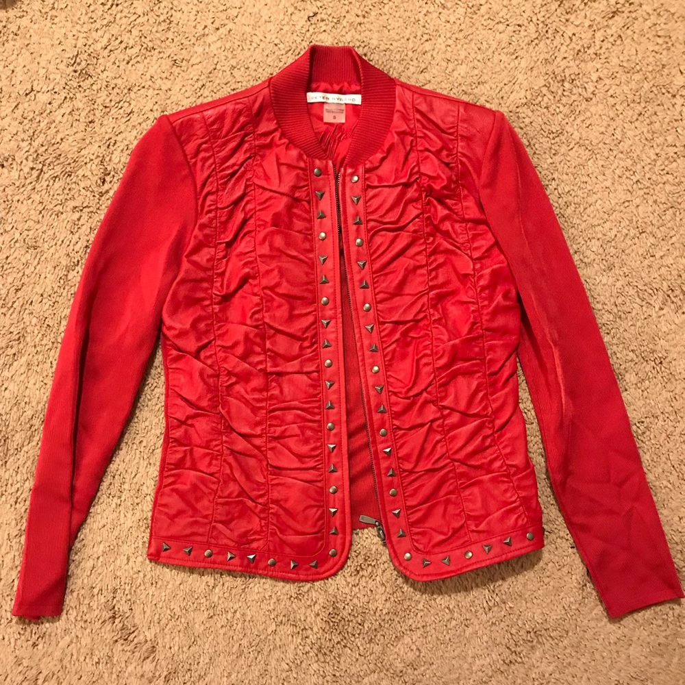 Red Leather Motorcycle Jacket